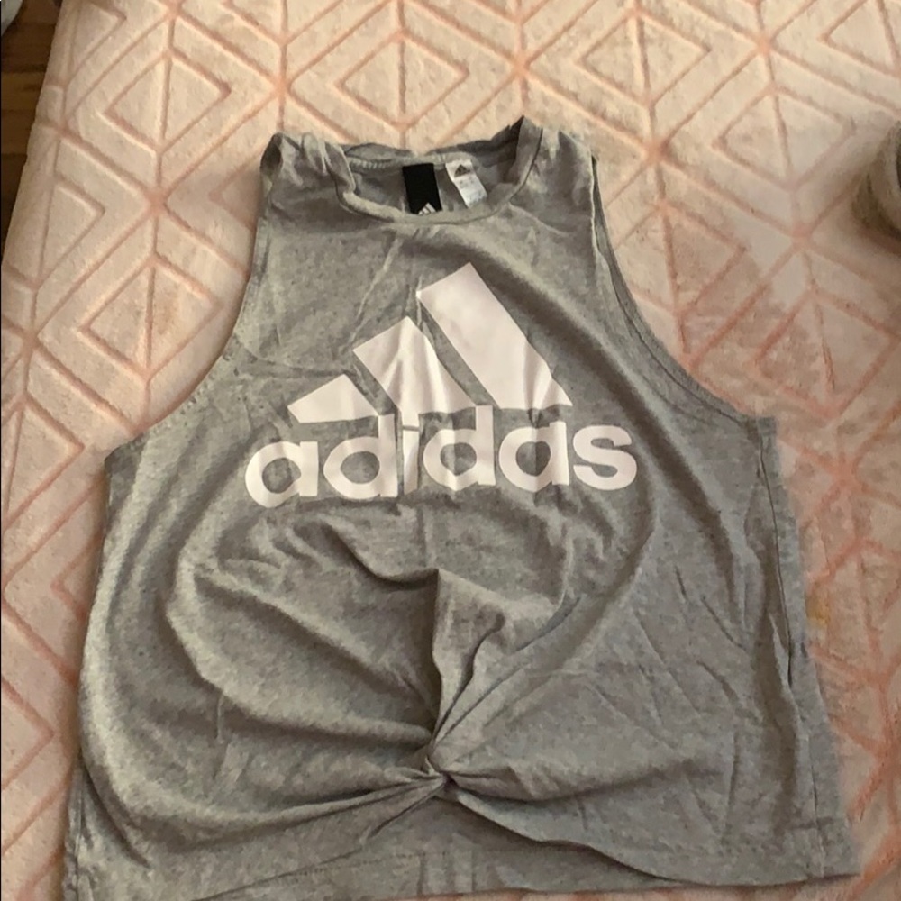 Grey adidas tank top